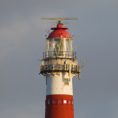 Image showing Red and white lighthouse