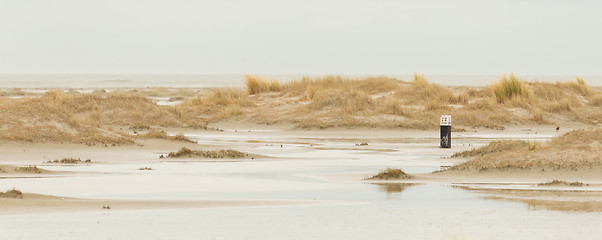 Image showing Low tide at the dunes of Ameland