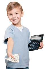 Image showing Boy with dollars
