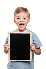 Image showing Boy with blackboard