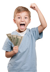 Image showing Boy with dollars