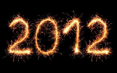 Image showing 2011 made of sparkler