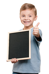 Image showing Boy with blackboard