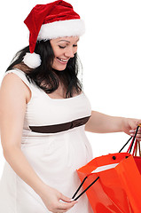 Image showing Pregnant woman with shopping bags