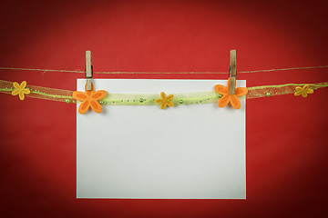 Image showing Memory note paper with flowers