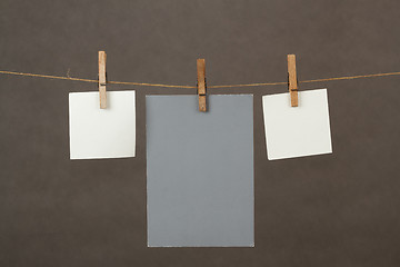 Image showing Memory note papers hanging on cord