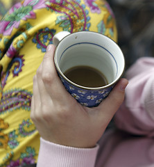 Image showing Woman with cofee