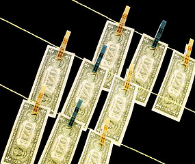 Image showing Dollars on the wire