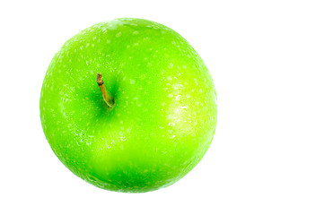 Image showing fresh green apple on white background