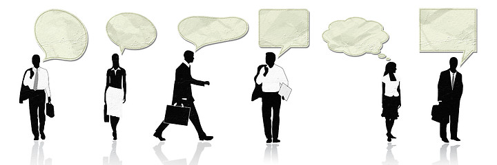 Image showing a group of business people with speech bubbles 