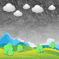 Image showing Weather grunge recycled paper craft stick on background