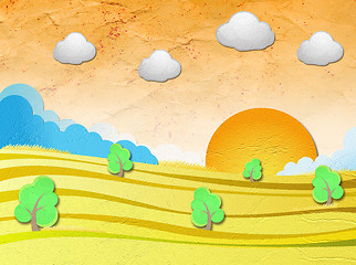 Image showing Weather grunge recycled paper craft stick on background