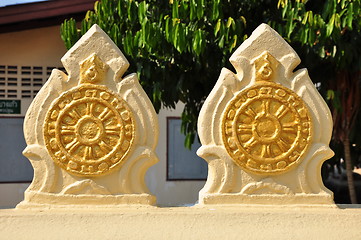 Image showing Elements of the decorations of the Grand Palace and Temple of Emerald Buddha in Bangkok, Thailand 