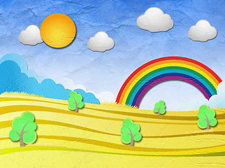 Image showing Weather grunge recycled paper craft stick on background