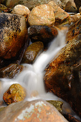 Image showing Waterfall with water flowing around 