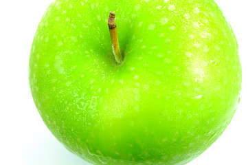 Image showing fresh green apple on white background