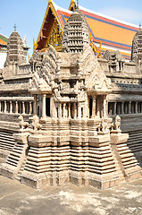 Image showing Elements of the decorations of the Grand Palace and Temple of Emerald Buddha in Bangkok, Thailand 