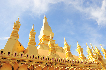 Image showing Golden pagada in Wat Pha-That Luang, Vientiane, Laos. 