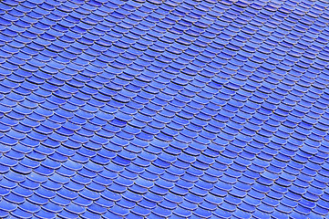 Image showing A traditional Japanese roof made of blue tile.