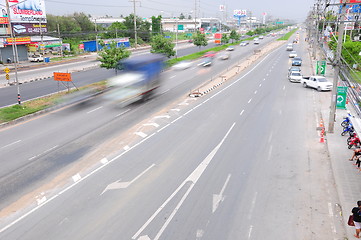 Image showing Traffic with motion blur (long exposure shot). 