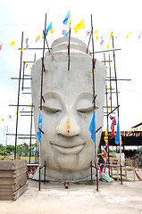 Image showing Renovation of buddha face, Thailand. 