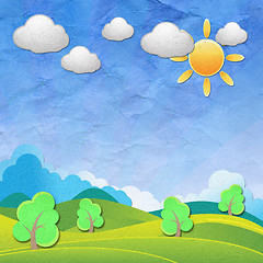 Image showing Weather grunge recycled paper craft stick on background