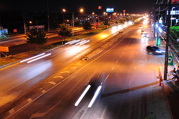 Image showing Traffic with motion blur (long exposure shot). 