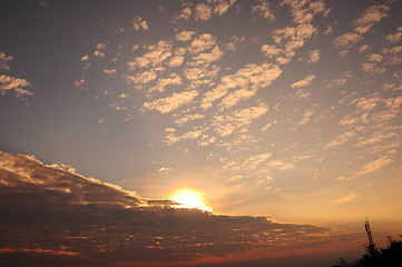 Image showing Red Orange Sky Sunset Sunrise 