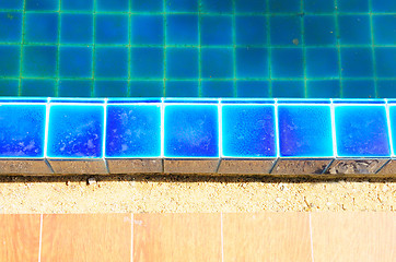 Image showing Swimming pool with stair and green relaxing water 