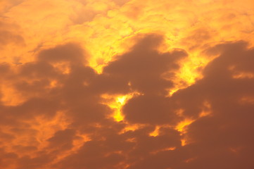 Image showing Red Orange Sky Sunset Sunrise 