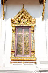 Image showing Ancient Golden carving door.