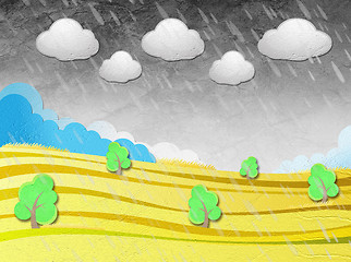 Image showing Weather grunge recycled paper craft stick on background