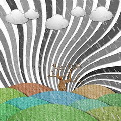 Image showing Weather grunge recycled paper craft stick on background