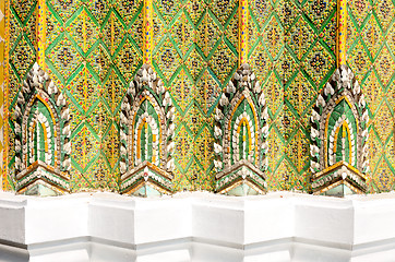 Image showing The gold stucco design of native thai style on the Wall 