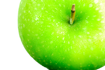 Image showing fresh green apple on white background