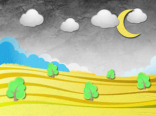 Image showing Weather grunge recycled paper craft stick on background