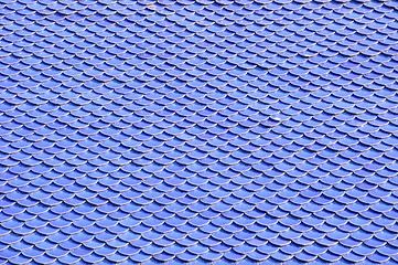 Image showing A traditional Japanese roof made of blue tile.