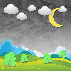 Image showing Weather grunge recycled paper craft stick on background