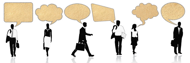 Image showing a group of business people with speech bubbles 