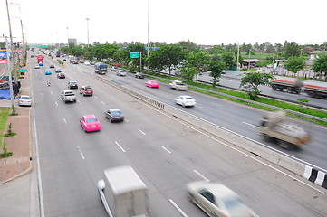 Image showing Traffic with motion blur (long exposure shot). 