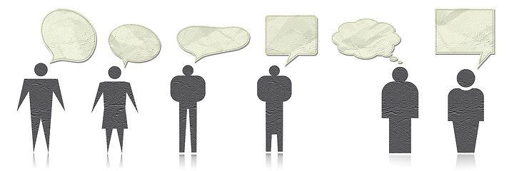 Image showing a group of business people with speech bubbles 