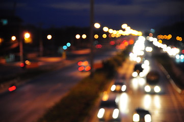 Image showing Traffic with motion blur (long exposure shot). 