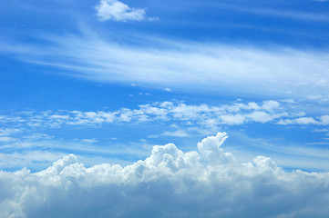 Image showing Beautiful blue sky with white clouds 