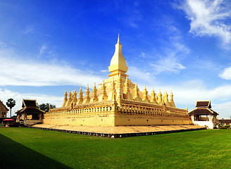 Image showing Golden pagada in Wat Pha-That Luang, Vientiane, Laos. 