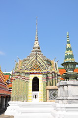 Image showing Elements of the decorations of the Grand Palace and Temple of Emerald Buddha in Bangkok, Thailand 