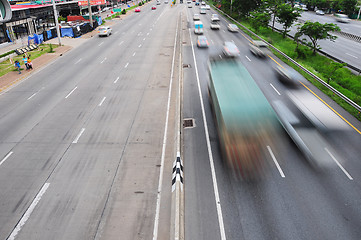 Image showing Traffic with motion blur (long exposure shot). 