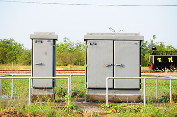 Image showing Electrical Control Box for Commuter Train Road Crossing Arms and Lights 