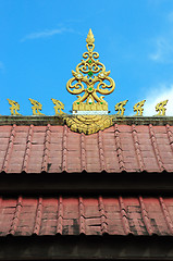 Image showing Detail of the roof of the Wat Xieng Thong, Luang Prabang, Laos. 