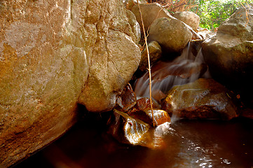 Image showing Waterfall with water flowing around 