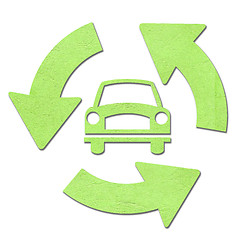 Image showing Car with recycle sign